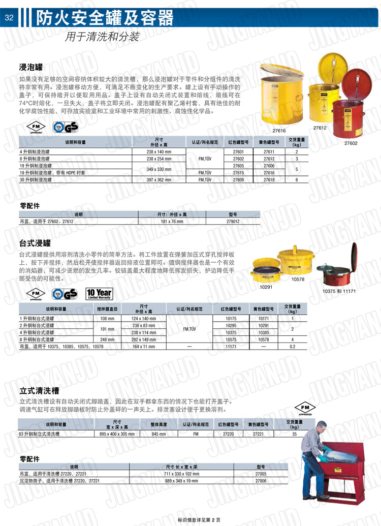 美國杰斯瑞特，justrite，臺式浸泡罐，立式清洗槽，清洗罐