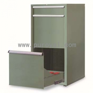 綠色3抽屜刀具柜730×675×1105mm(適用BT40刀具40把)，DTC-1105A